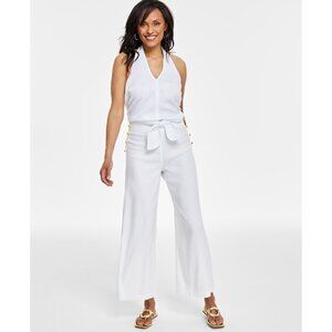 I.n.c. International Concepts Women's Button-Trim Wide-Leg Pants, Created for Ma